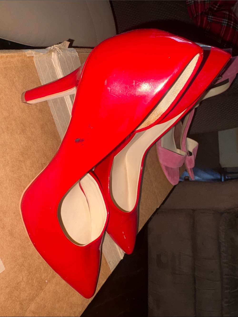 Jenn Ardor Red Patent Pointed-Toe Stiletto Heels